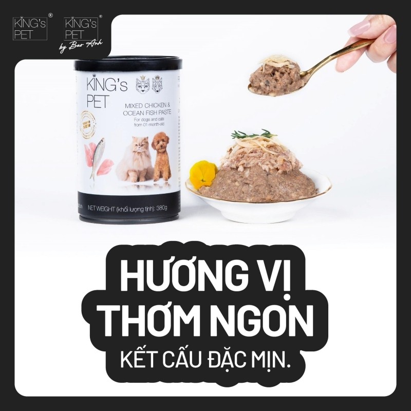 Bữa ăn Pate túi King’s Pet với hàm lượng dinh dưỡng cho mèo