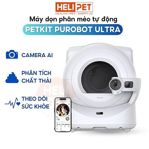 Máy dọn vệ sinh mèo Petkit Purobot Ultra có camera AI giúp theo dõi sức khỏe