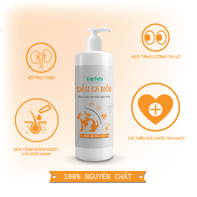 Dầu cá hồi ECOPETS - Bổ sung Omega-3 cho da lông và trí não chó con