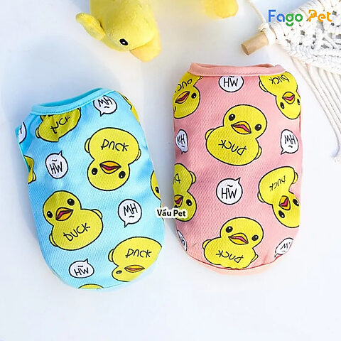Áo cho chó Phốc Hươu in hình vịt vàng ngộ nghĩnh