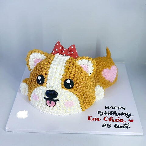 Bánh sinh nhật tạo hình những con chó con dễ thương sống động