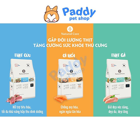 Bao bì thức ăn hạt hữu cơ Natural Core ECO Value cho chó già, giàu protein và chất chống oxy hóa quan trọng