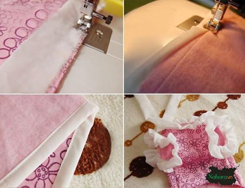 Chiếc áo cho chó được may từ áo cũ với các chi tiết trang trí thêm, làm nổi bật phong cách cho thú cưng