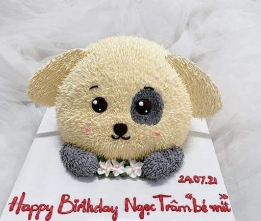 Chiếc bánh kem sinh nhật hình những con chó con dễ thương tặng bé yêu