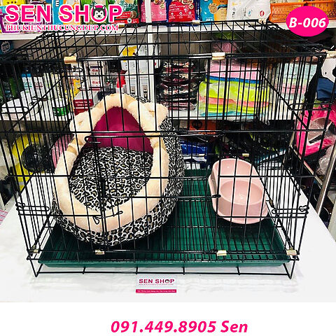 Chuồng chó sơn tĩnh điện với khay nhựa tiện lợi