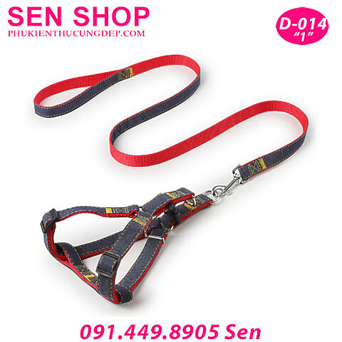 Dây dắt chó dạng yếm Jean kết hợp với vòng cổ