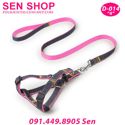 Dây dắt chó dạng yếm Jean với viền đen