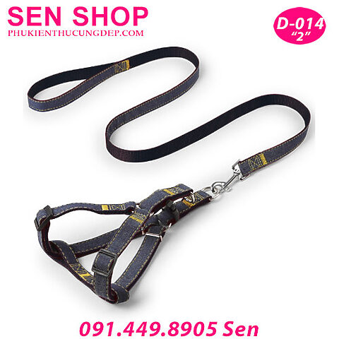Dây dắt chó dạng yếm Jean với viền hồng