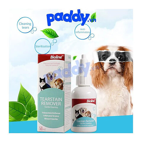 Dung dịch vệ sinh mắt Bioline Eye Care giúp làm sạch ghèn và bụi bẩn cho chó