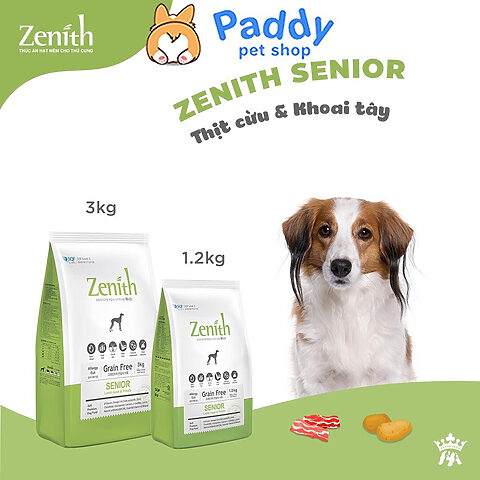 Gói thức ăn hạt mềm Zenith Senior chuyên biệt cho chó già, hỗ trợ dinh dưỡng tối ưu trong cách chăm sóc chó già