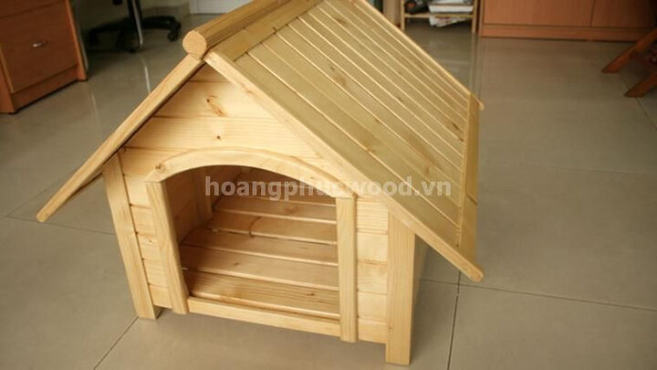nhà gỗ cho chó mèo mái chữ A duyên dáng