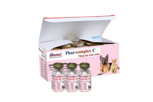 Phar-complex C: Thuốc thú y cho chó giúp tăng lực, bổ sung vitamin chống còi cọc.