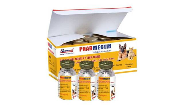 Pharmectin: Thuốc thú y cho chó đặc trị nội, ngoại ký sinh trùng như ve, ghẻ, giun.