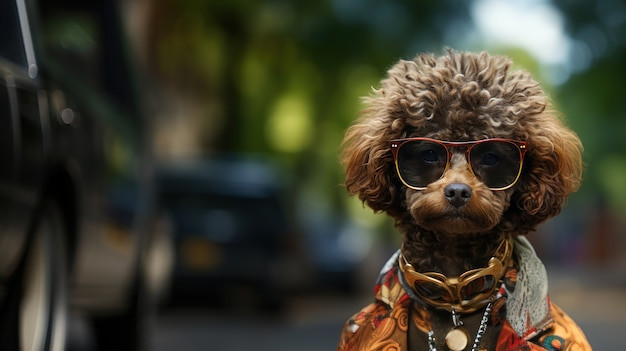 Poodle đeo kính râm phong cách ngầu lòi