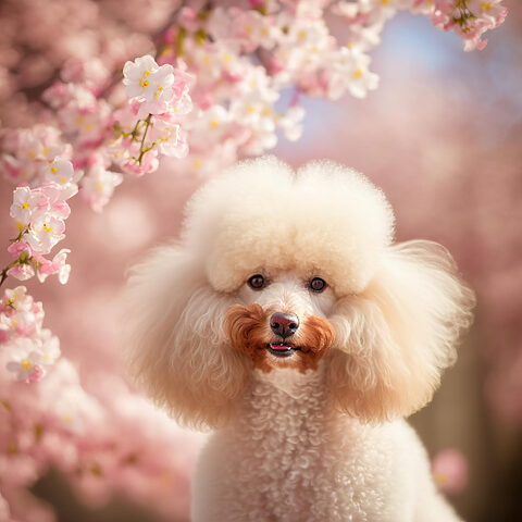 Poodle siêu đáng yêu tung tăng ngoài trời