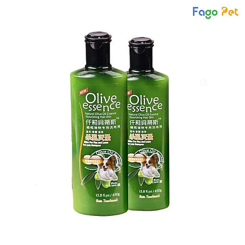 Sữa tắm dưỡng và làm lông chó sáng bóng, mượt mà - Olive Essence Light &amp; Trichomadesis