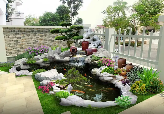 Kinh nghiệm làm hồ cá koi mini đẹp cho người mới hồ cá koi mini