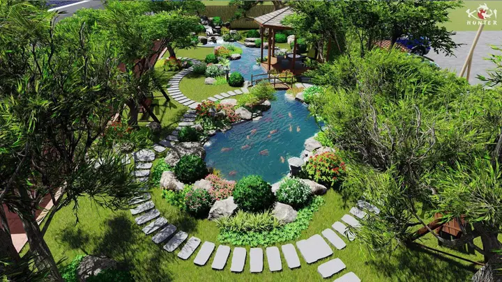 hồ cá sân vườn hồ cá sân vườn