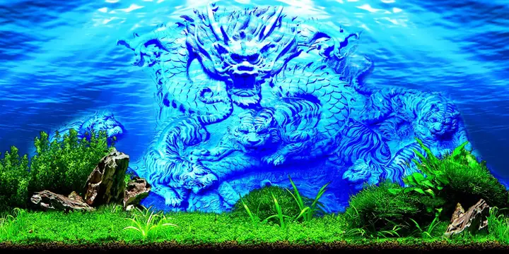 tranh 3d hồ cá