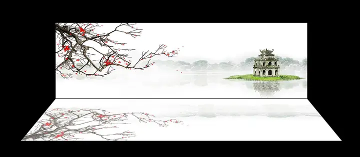 tranh 3d hồ cá