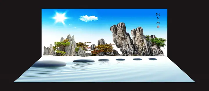 tranh 3d hồ cá
