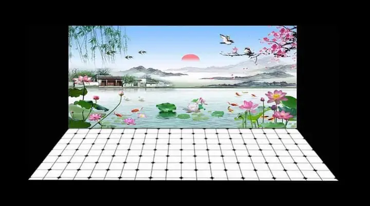 tranh 3d hồ cá