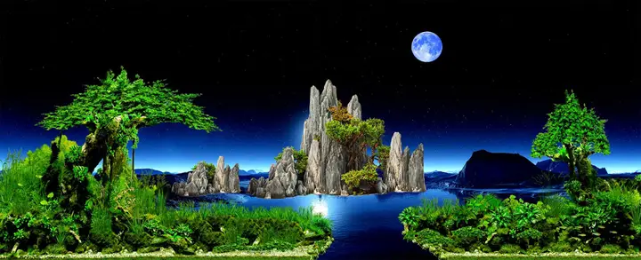 tranh 3d hồ cá