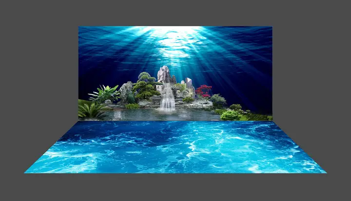 tranh 3d hồ cá