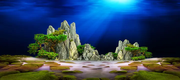 tranh 3d hồ cá