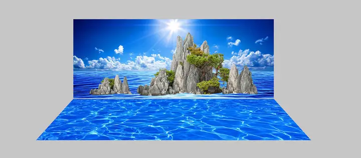 tranh 3d hồ cá