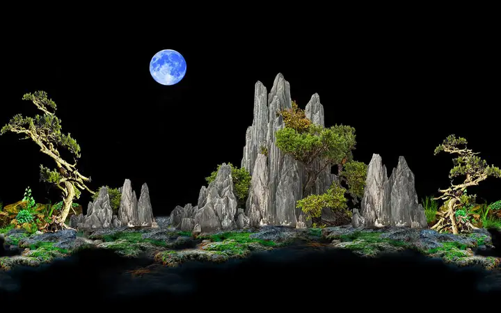 tranh 3d hồ cá